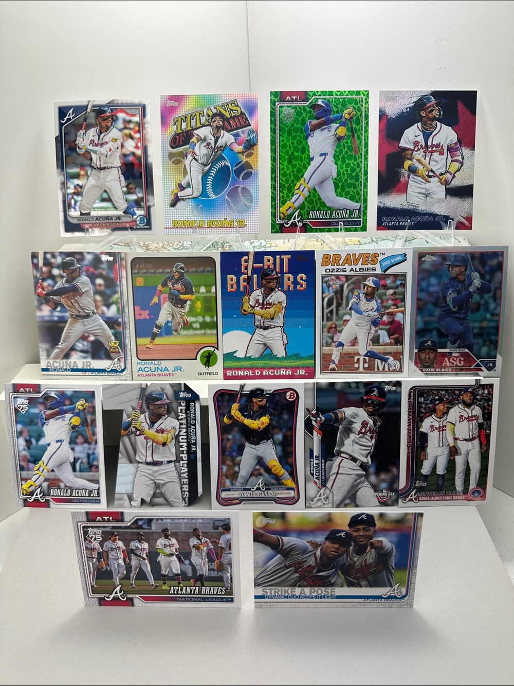 Ronald Acuna Jr. W/ Ozzie Albies Braves lot of 16